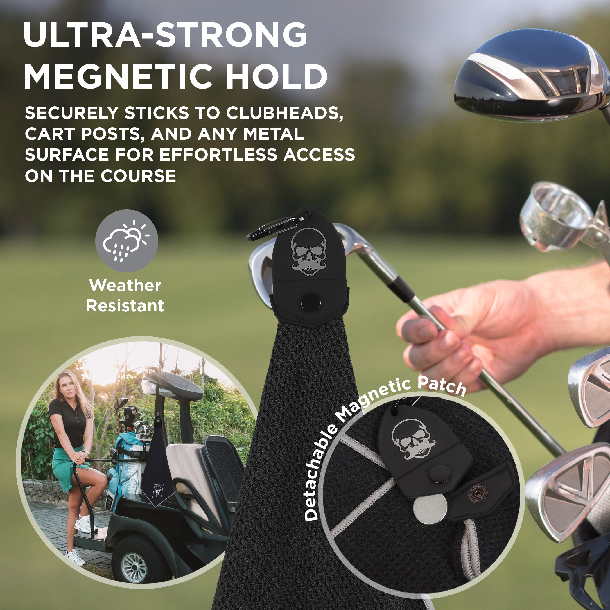 Black All-in-One Golf Towel