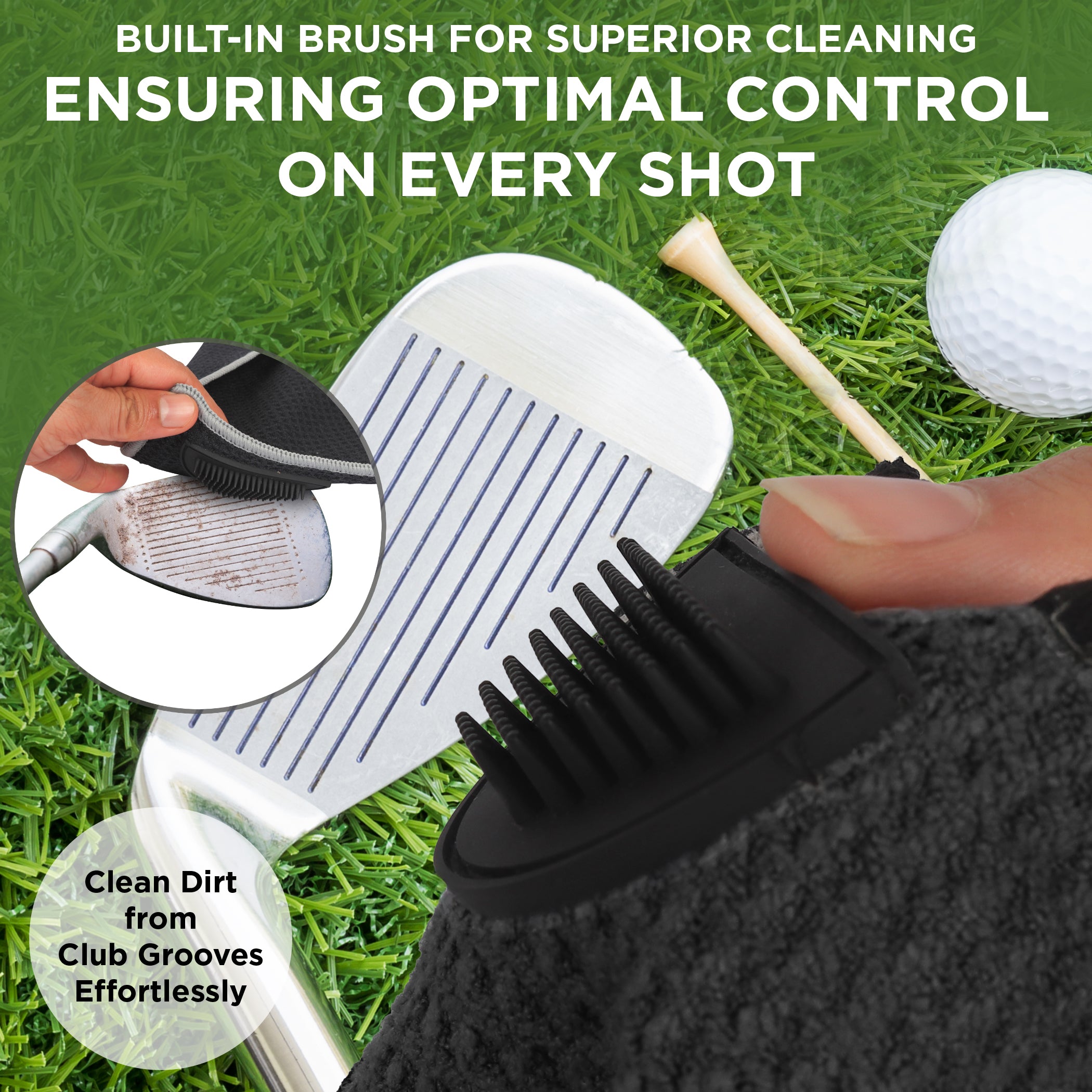 Black All-in-One Golf Towel