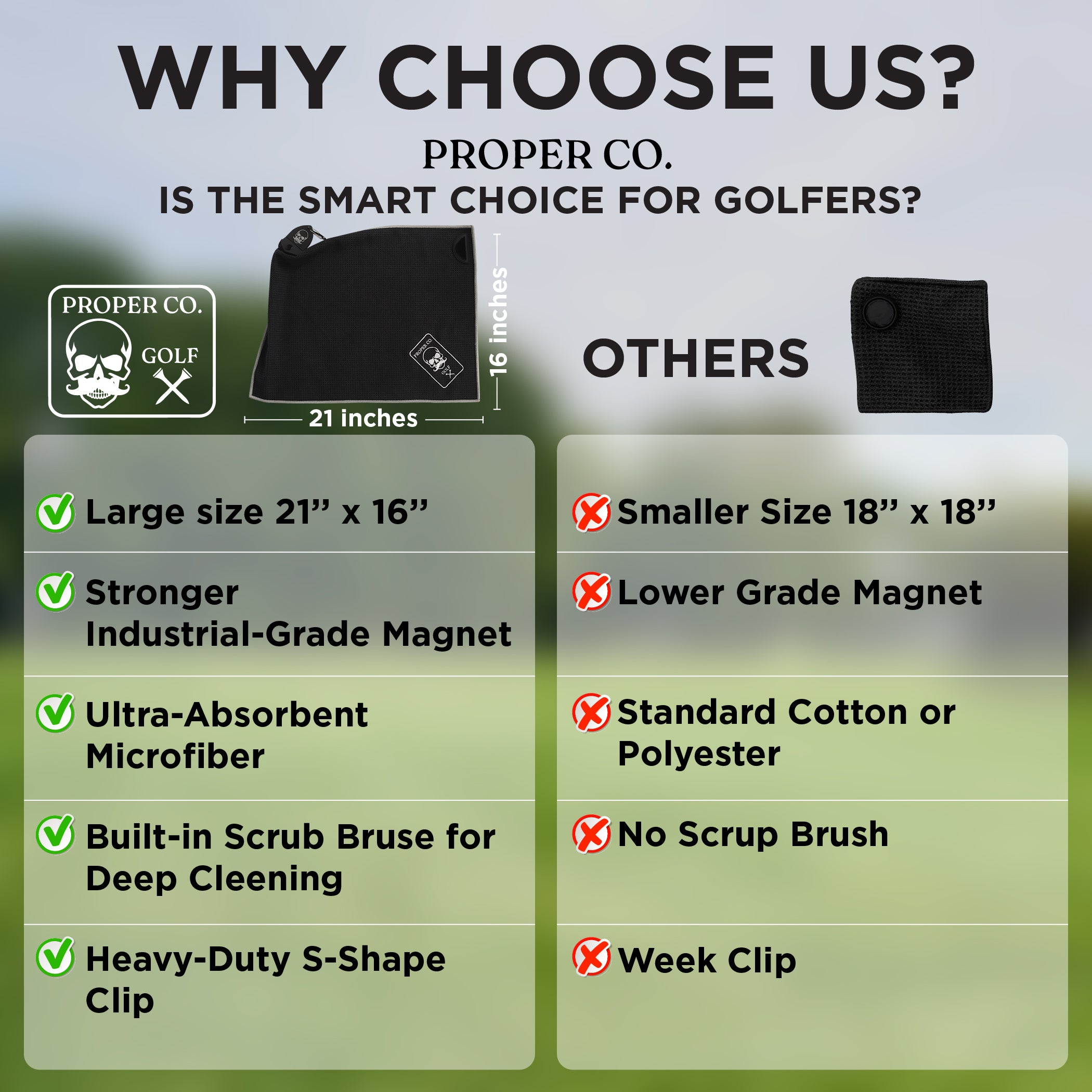 Black All-in-One Golf Towel