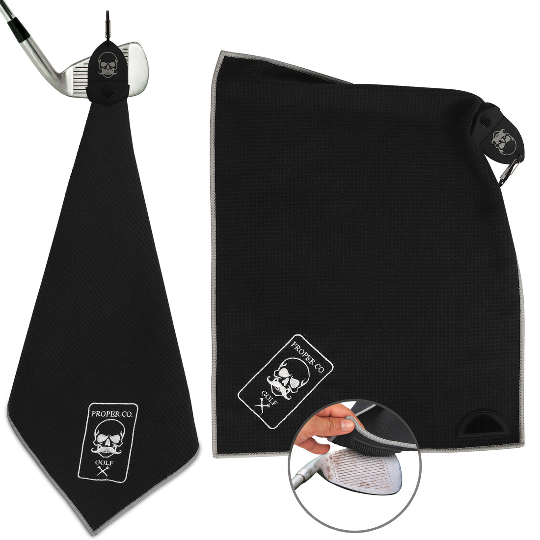 Black All-in-One Golf Towel