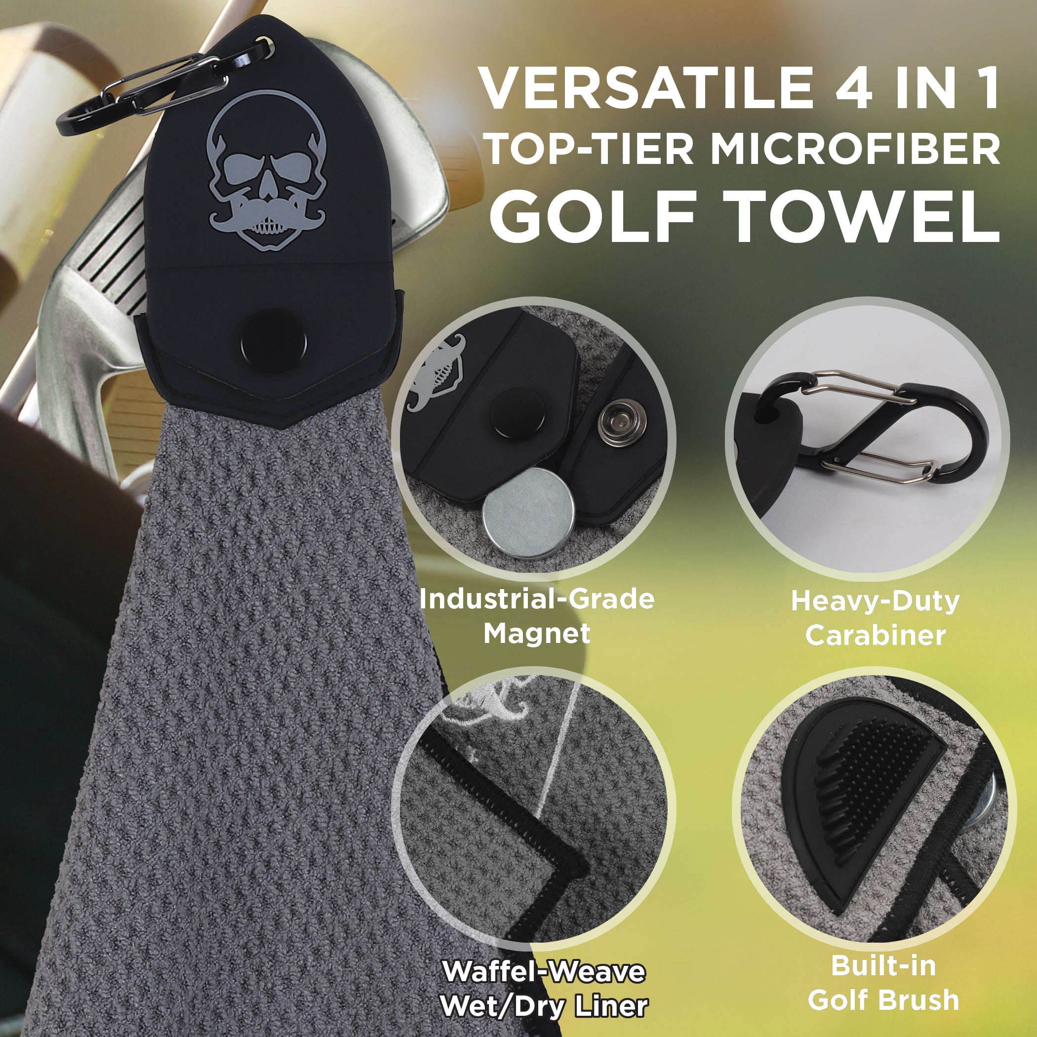 Grey All-in-One Golf Towel