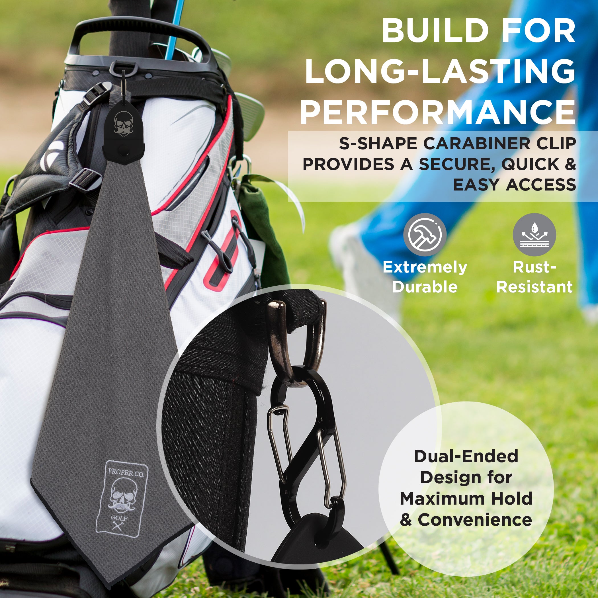 Grey All-in-One Golf Towel