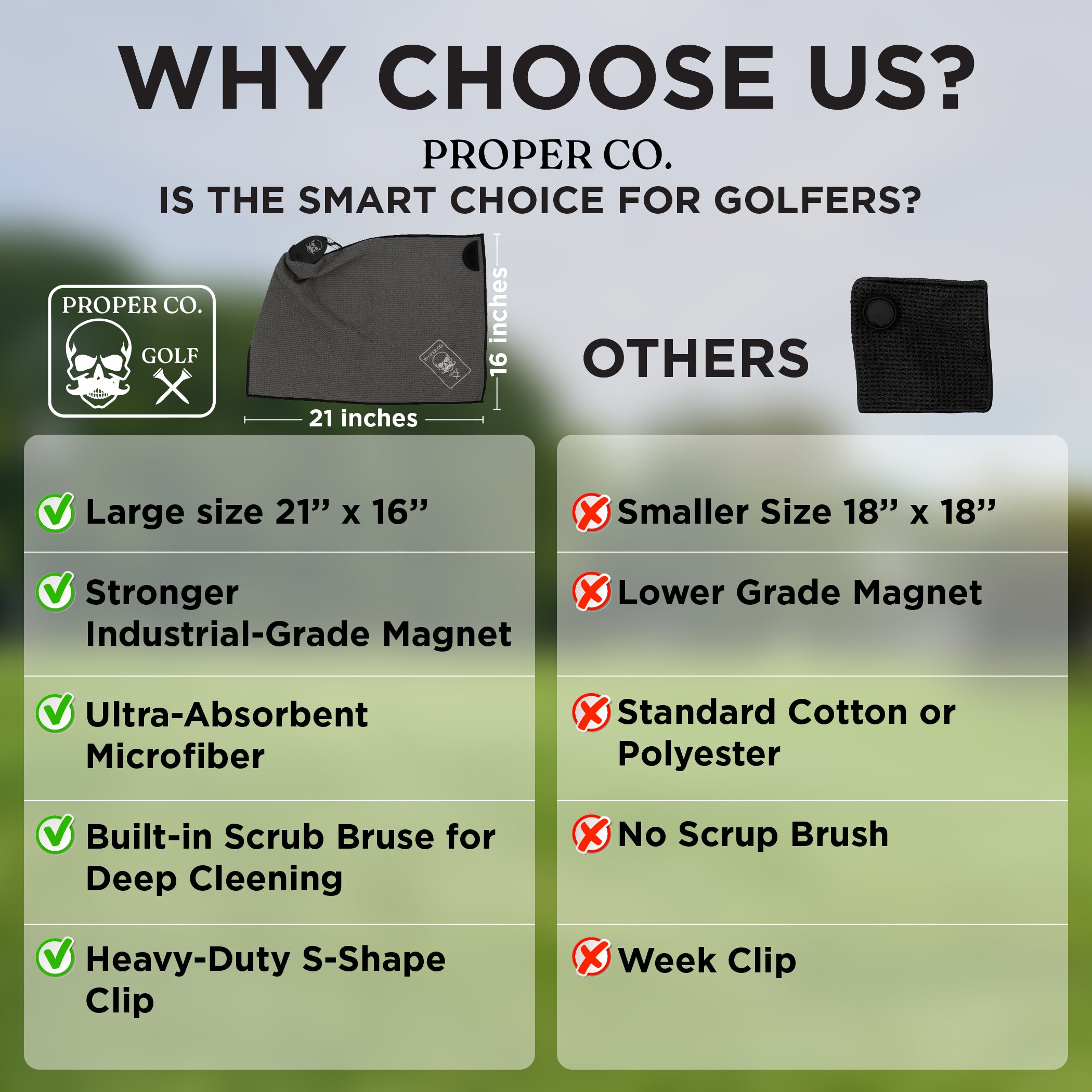 Grey All-in-One Golf Towel