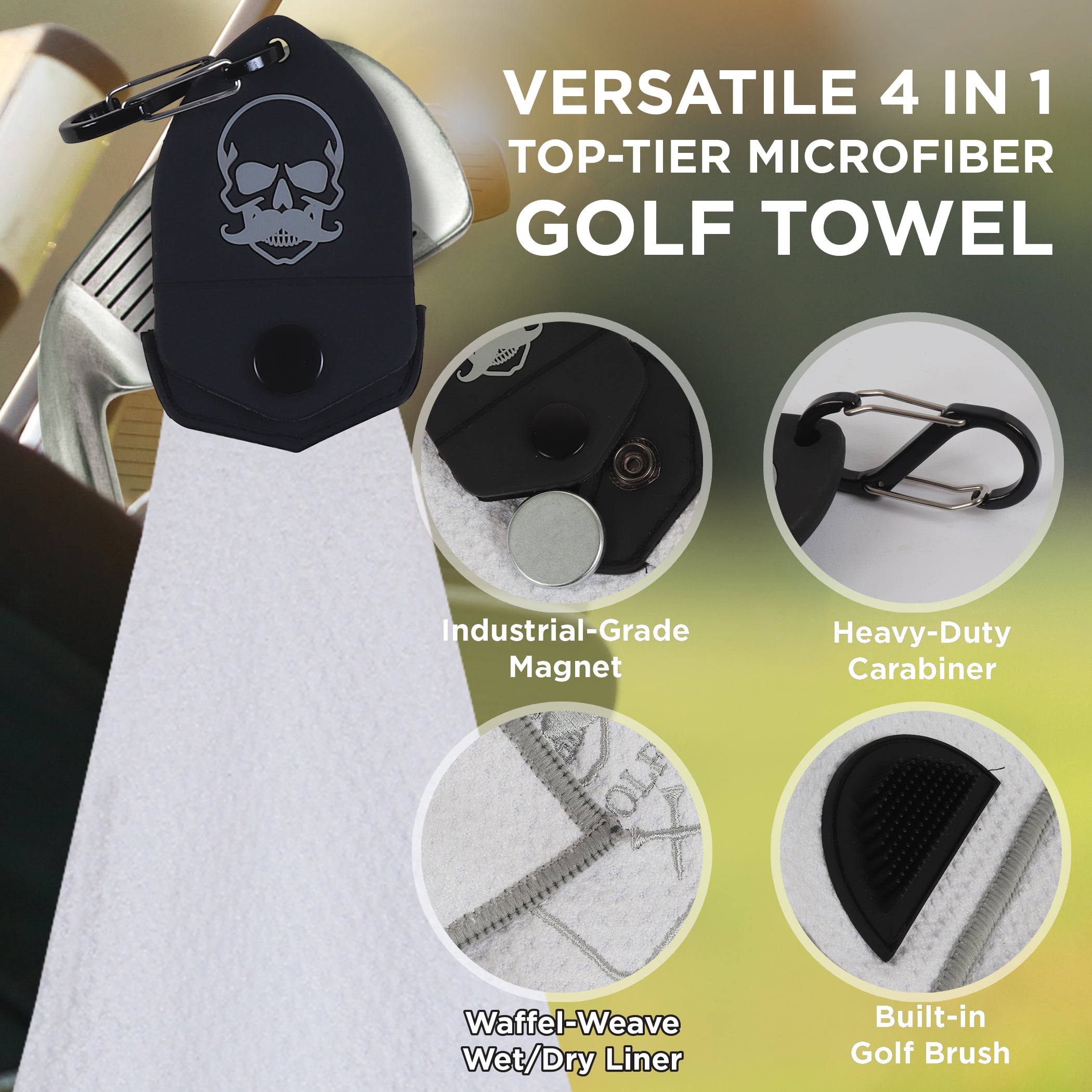 White All-in-One Golf Towel