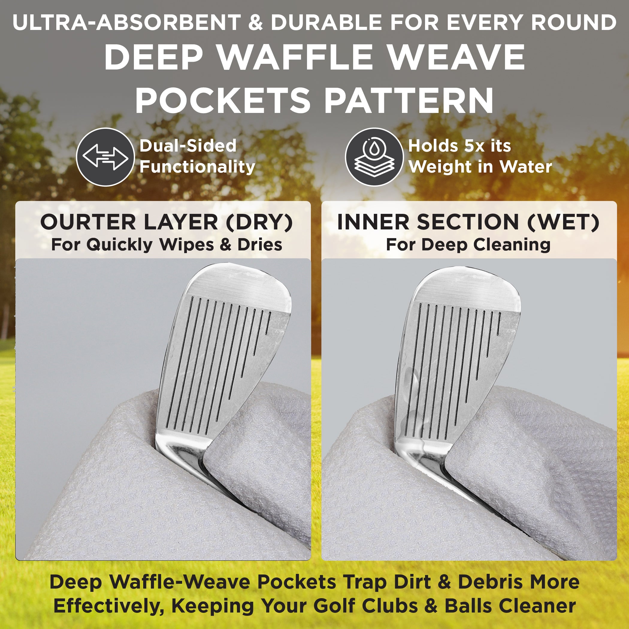 White All-in-One Golf Towel