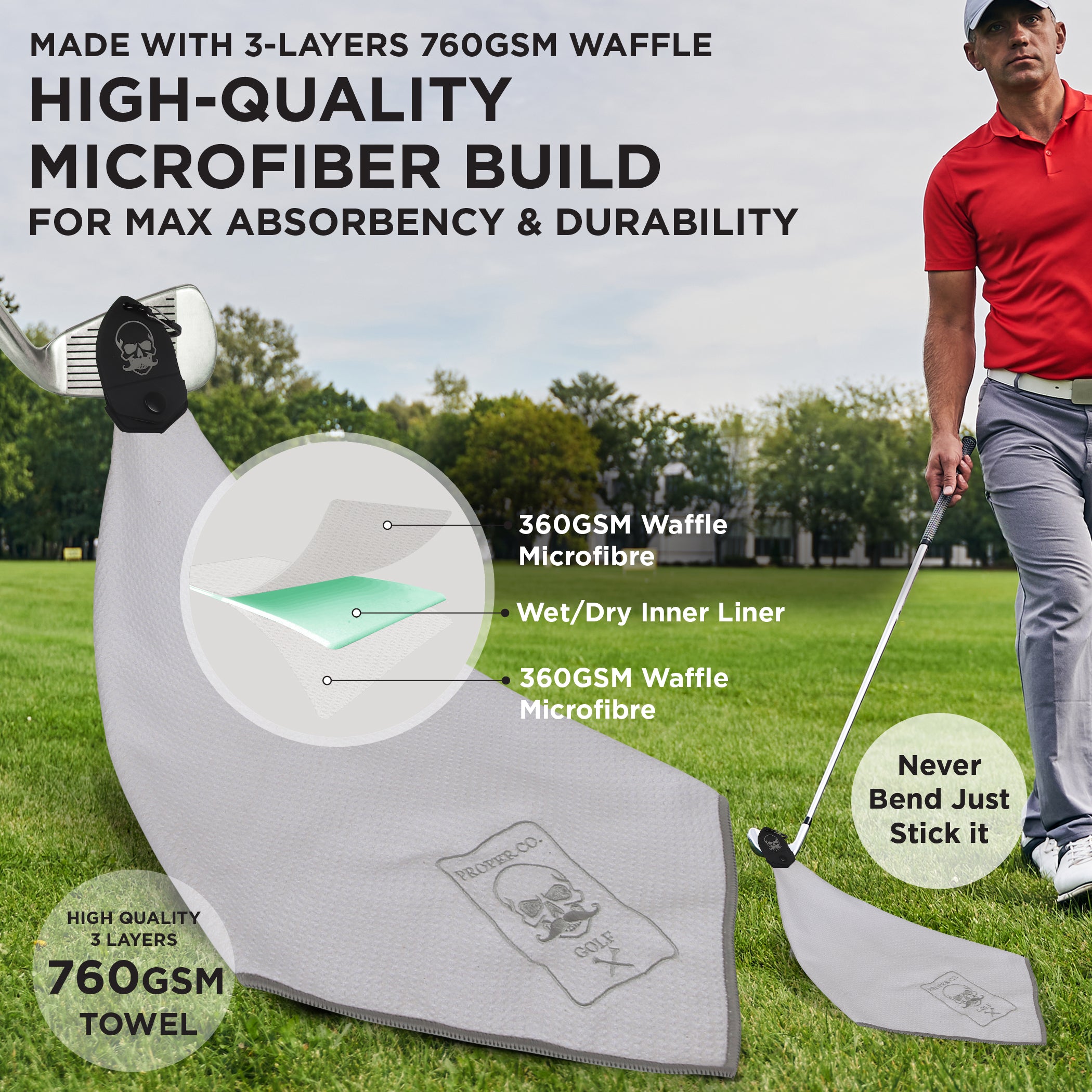 White All-in-One Golf Towel