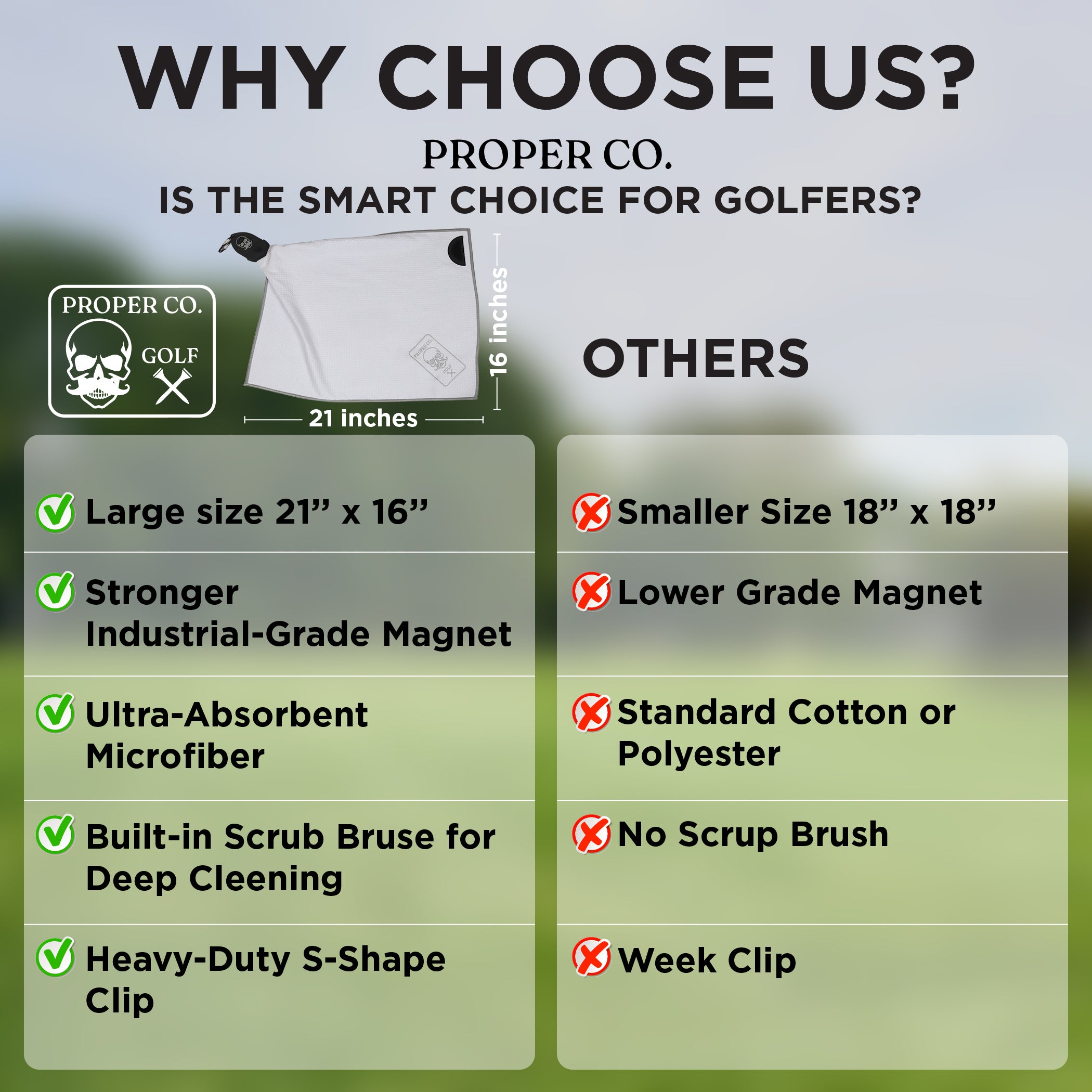 White All-in-One Golf Towel